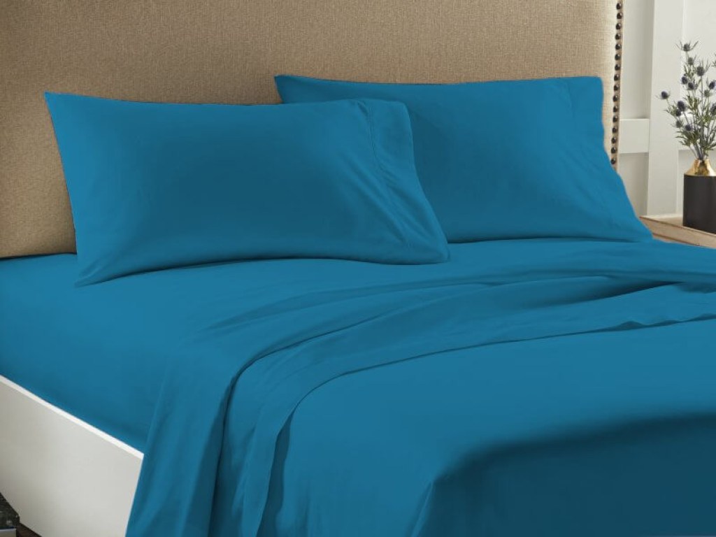 Σετ Σεντόνια Μονά Μονόχρωμα Πετρόλ Economy Γαρύφαλλο | Γαρύφαλλο - Λευκά Είδη